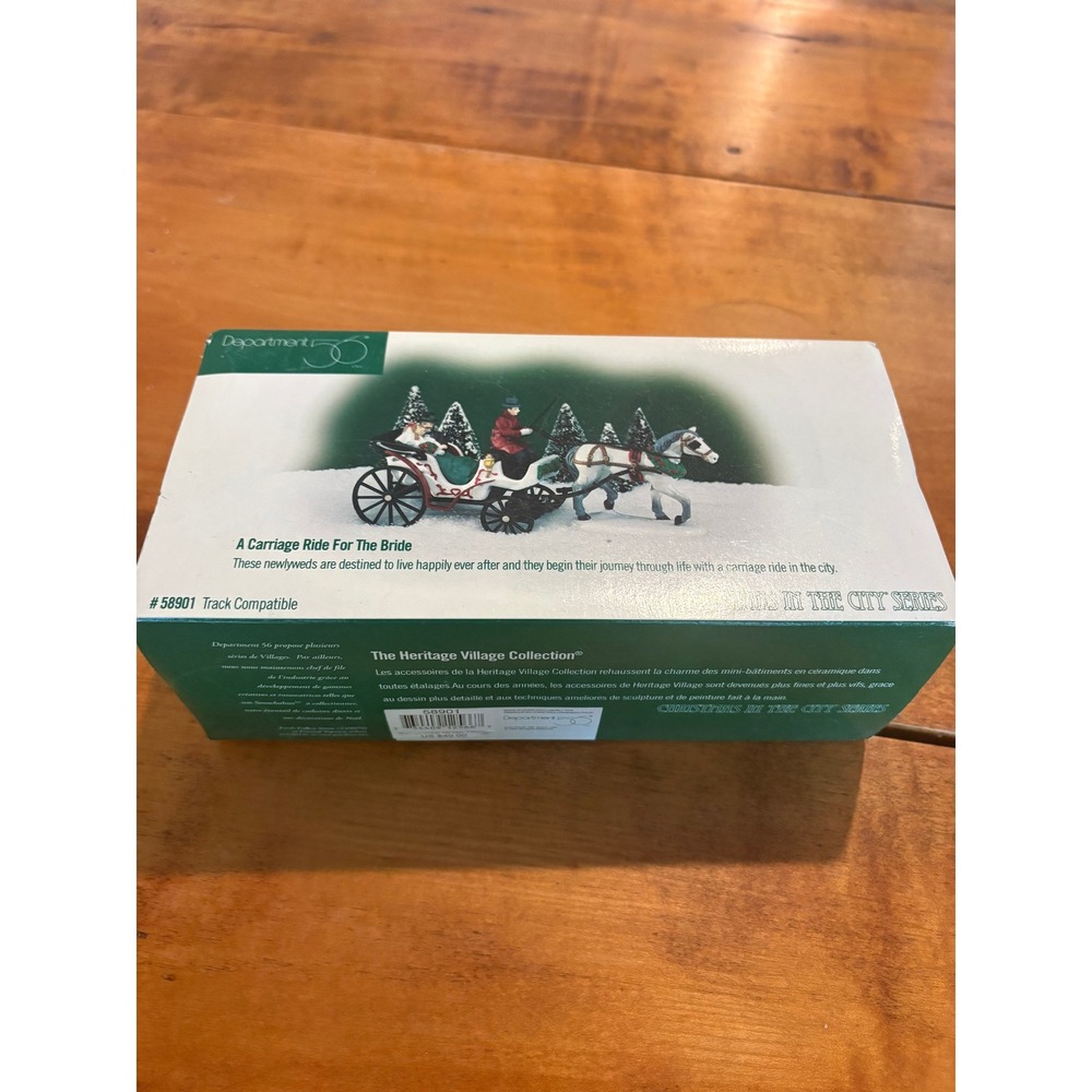 Department 56 Figurine Carriage White A Carriage Ride For The Bride 58901